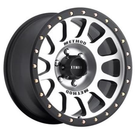 17 X 8.5 In. NV 8 On 6.5 Bolt Pattern 4.75 In. Back Space, Machined With Black Lip